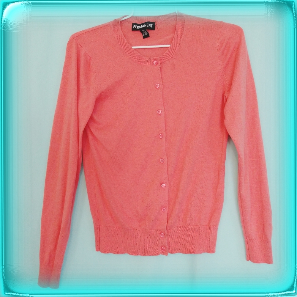 Coral Sweater cardigan womens XS button-down